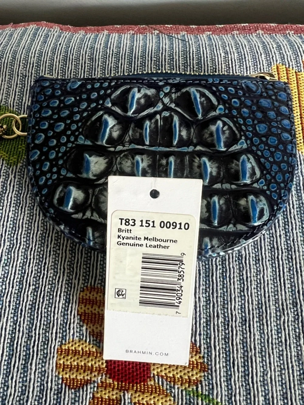 Brahmin Britt Kyanite Melbourne Navy Half Moon Coin Pouch